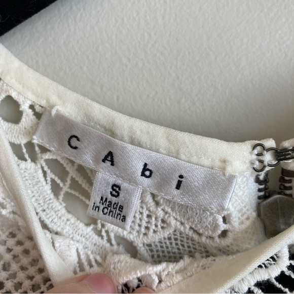 Cabi White Lace  Sheer Zip Up Tank Top S - Picture 4 of 9